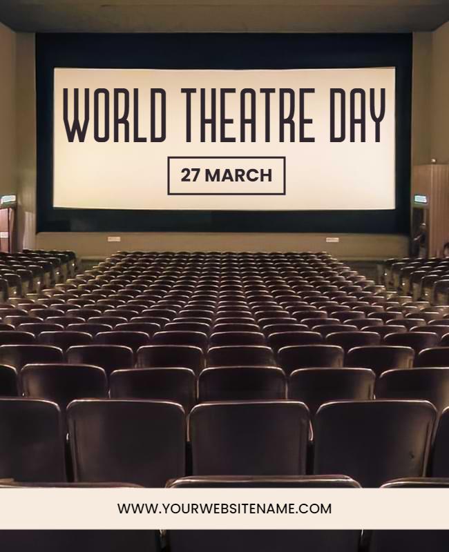 Classic Theatre Interior for World Theatre Day Poster Template