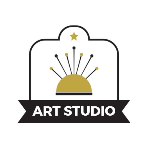 Classic Vintage Art Studio Design with Elegant Icon Logo Template