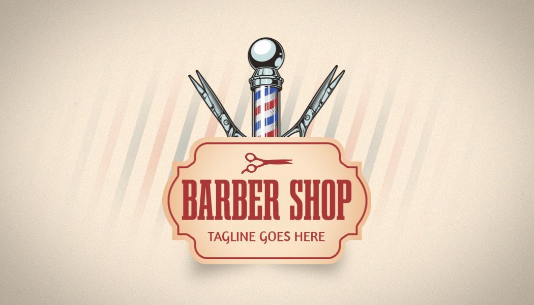 Classic Vintage Barber Shop with Iconic Pole Business Card Template