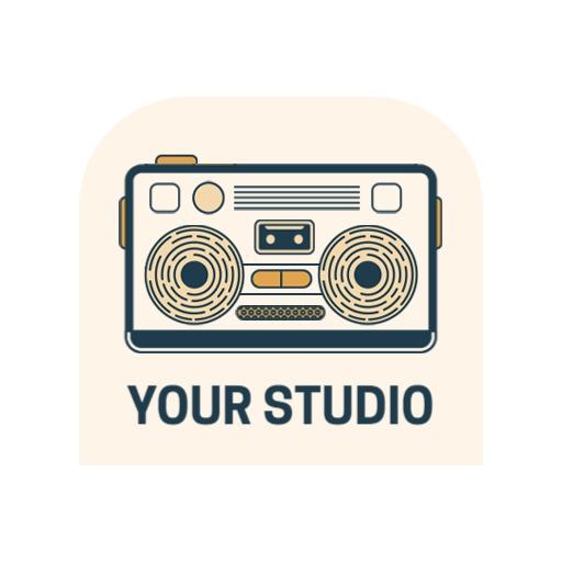Classic Vintage Boombox Design for Your Studio Logo Template