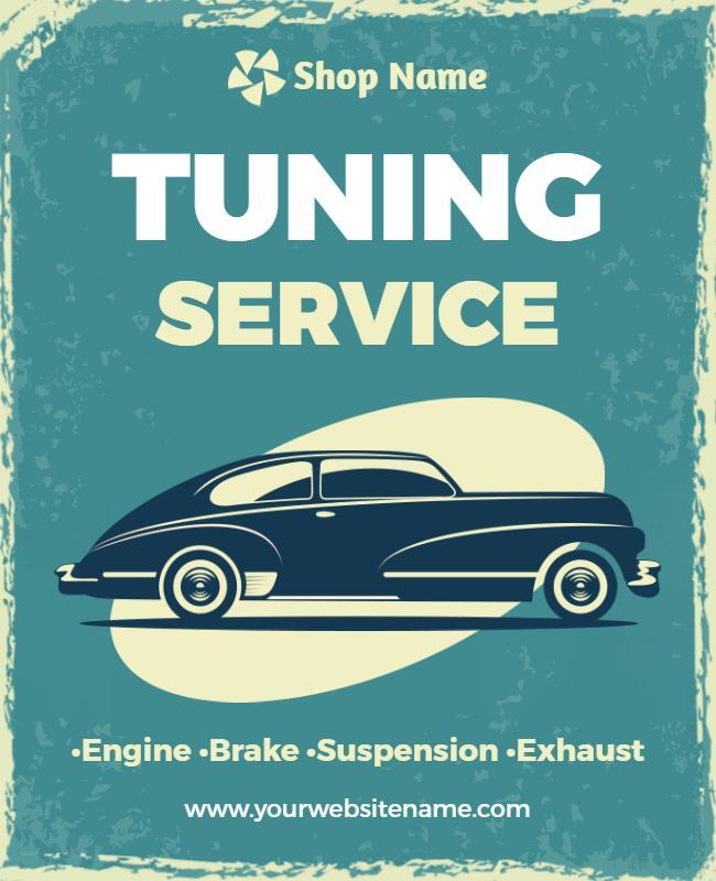 Classic Vintage Car Tuning Service Advertisement Poster Template