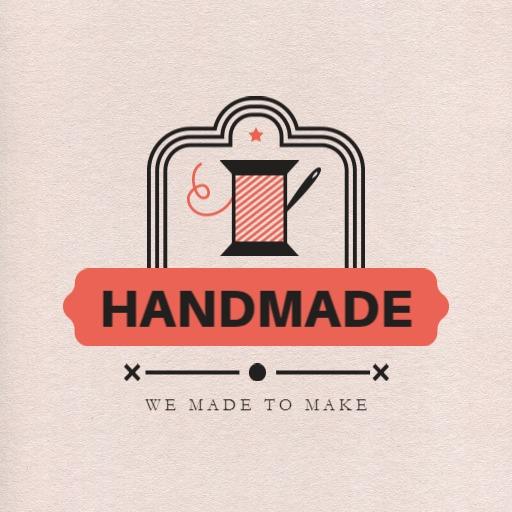Classic Vintage Handmade Design Featuring Sewing Elements Logo Template