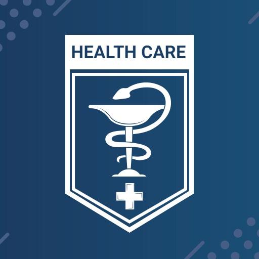Classic Vintage Health Care Emblem with Medical Symbols Logo Template