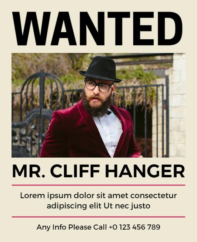 Classic Wanted Person Information Announcement Flyer Template
