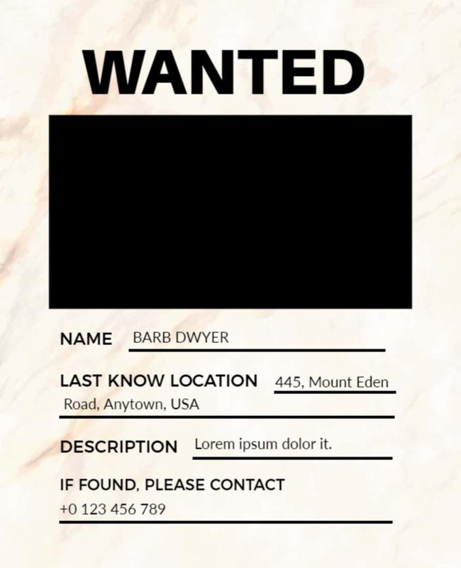 Classic Wanted Poster with Marble Background Design Template