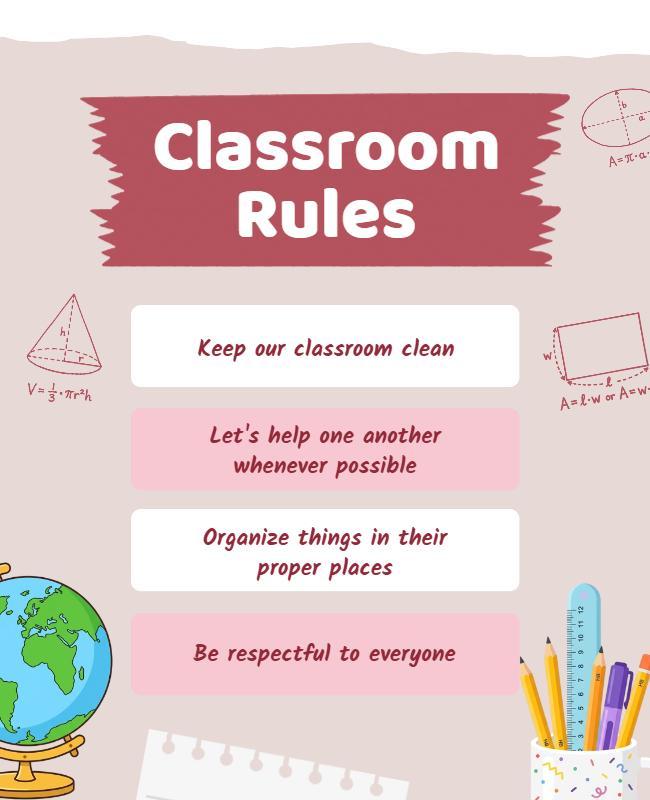 Classroom Rules Poster Template