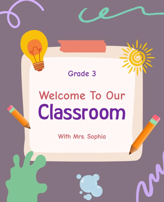 Classroom Welcome Poster Template