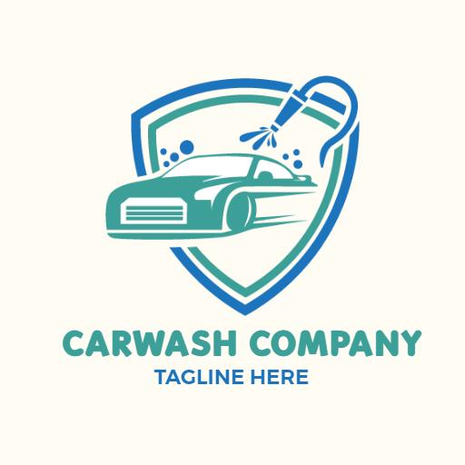 Clean and Refreshing Car Wash Experience with Splash Design Logo Template