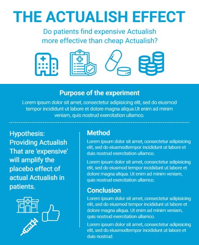 Clean Blue Medical Research Experiment Findings Poster Template