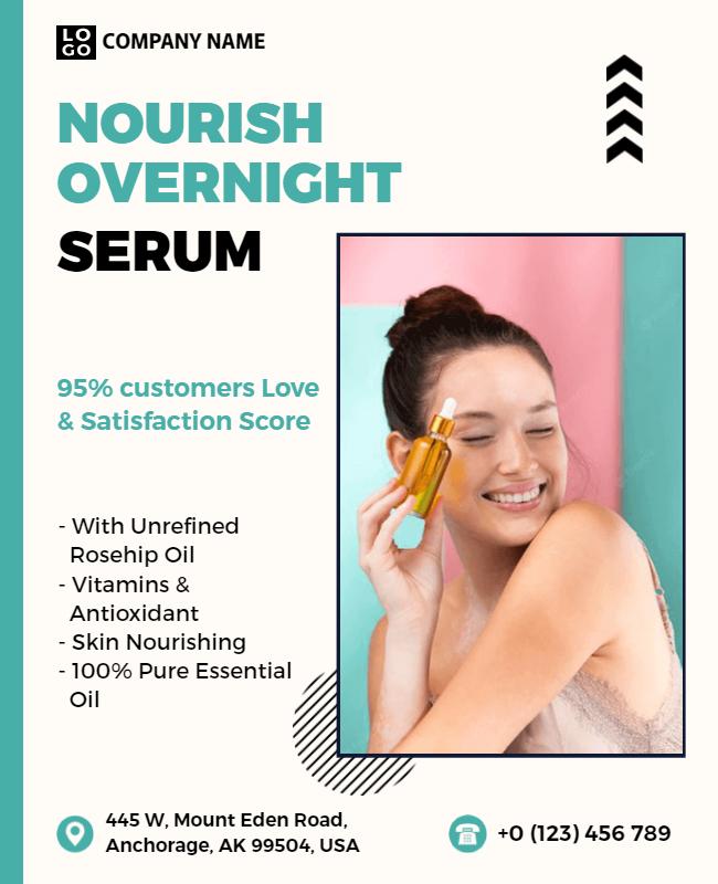 Clean Modern Skincare Product Advertising Poster Template