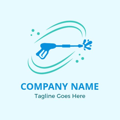 Clean Surfaces with Fresh Blue Pressure Washing Logo Template