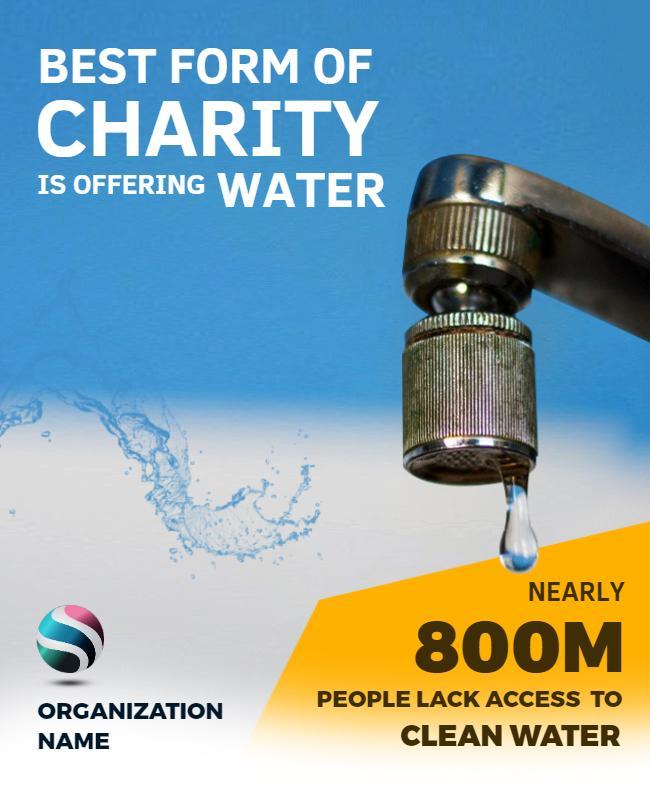 Clean Water Charity Awareness Flyer Template