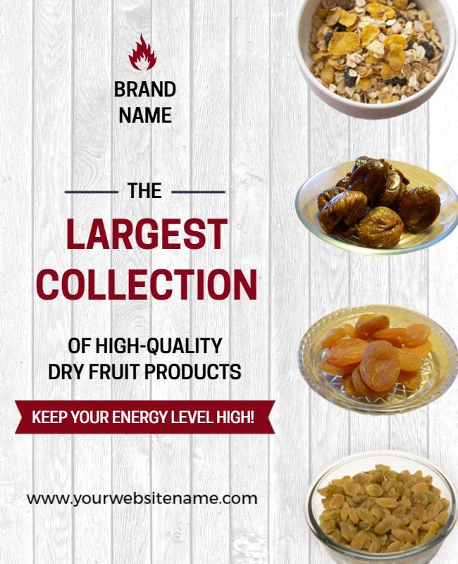 Clean White Kitchen Style Dry Fruit Collection Poster Template
