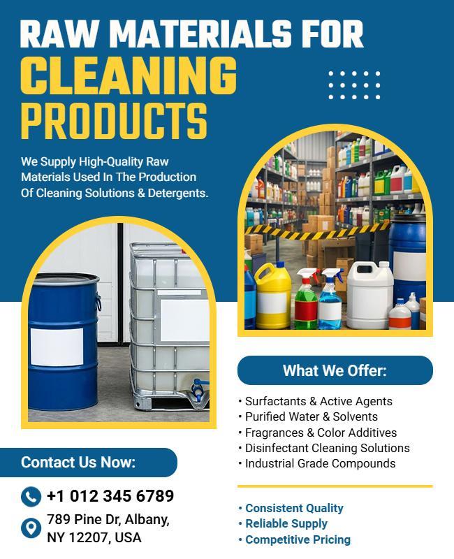 Cleaning Products Raw Materials Product Poster Template