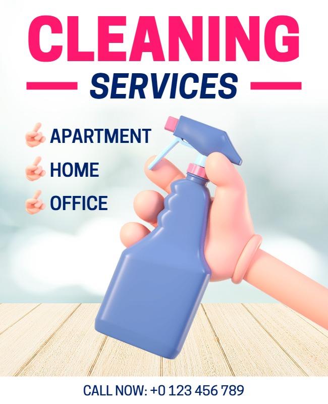 Cleaning Service 3d Flyer Template