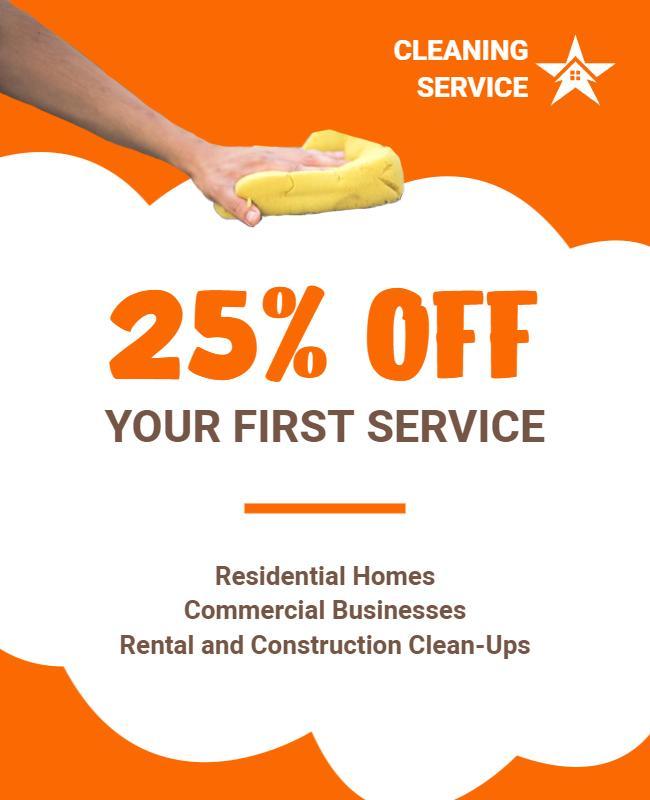 Cleaning Service Discount Offer Flyer Template