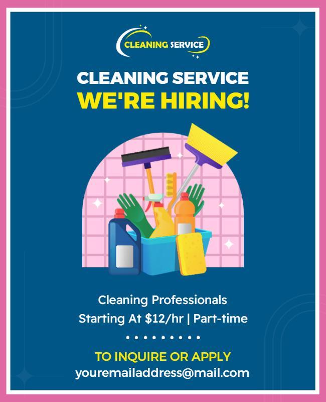 Cleaning Service Hiring Announcement Flyer Template