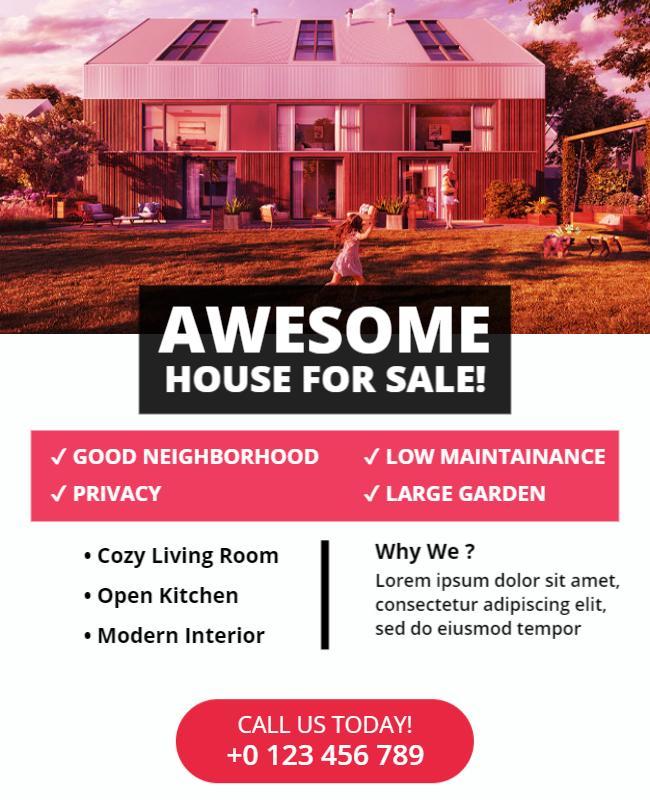 Clear Day House for Sale Flyer Template