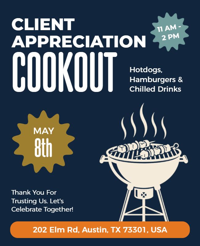Client Appreciation Cookout Event Flyer Template