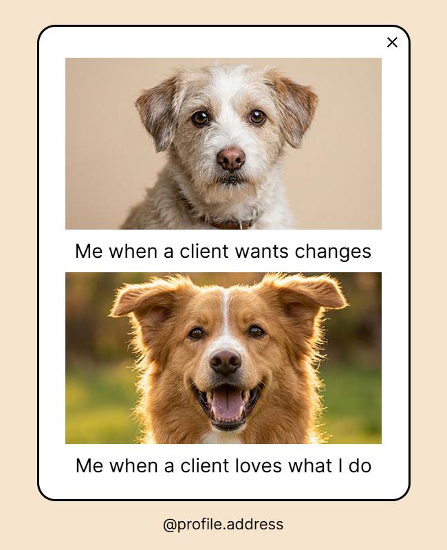 Client Reaction Humor Meme Poster Template