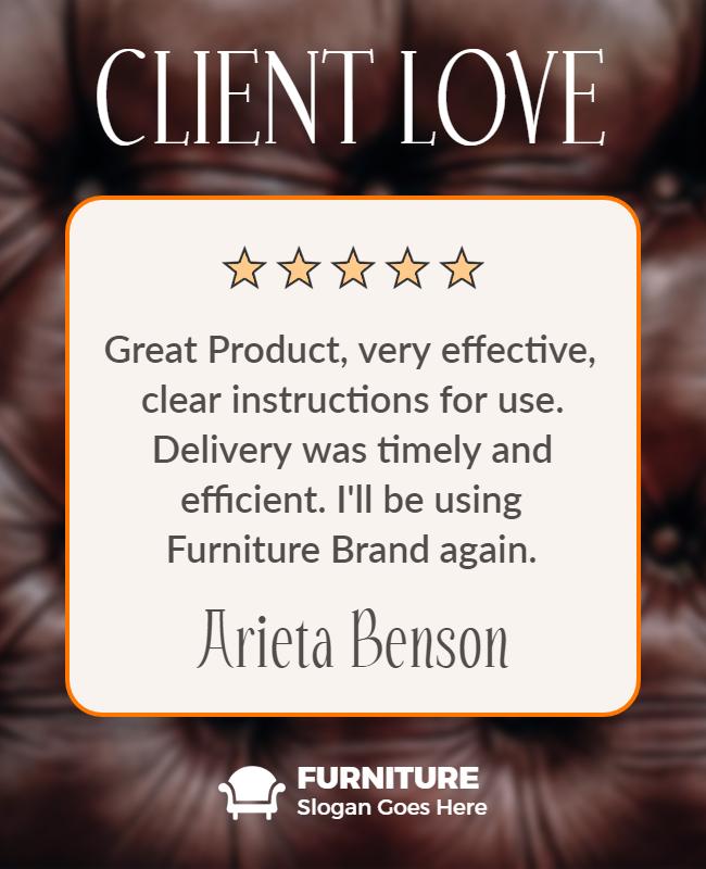 Client Testimonial for Furniture Store Flyer Template