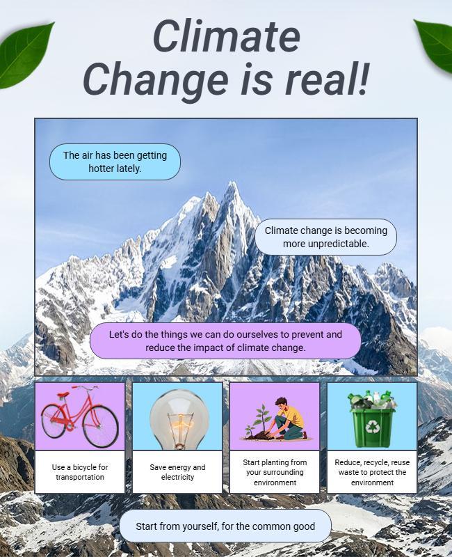 Climate Change Awareness and Action Poster Template