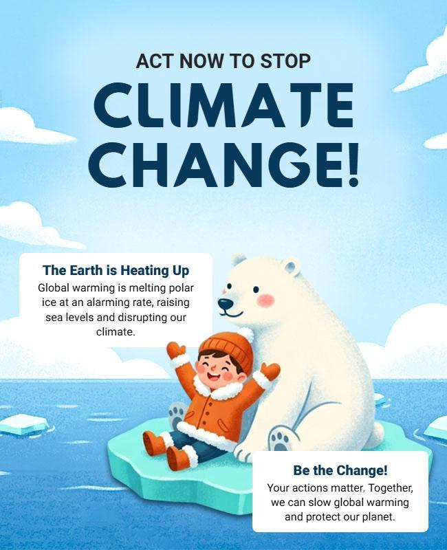 Climate Change Awareness Campaign Poster Template