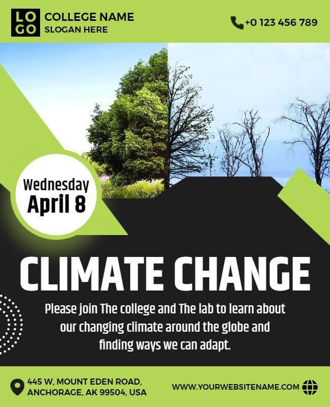 Nature-Themed Climate Change Awareness Event Flyer Template