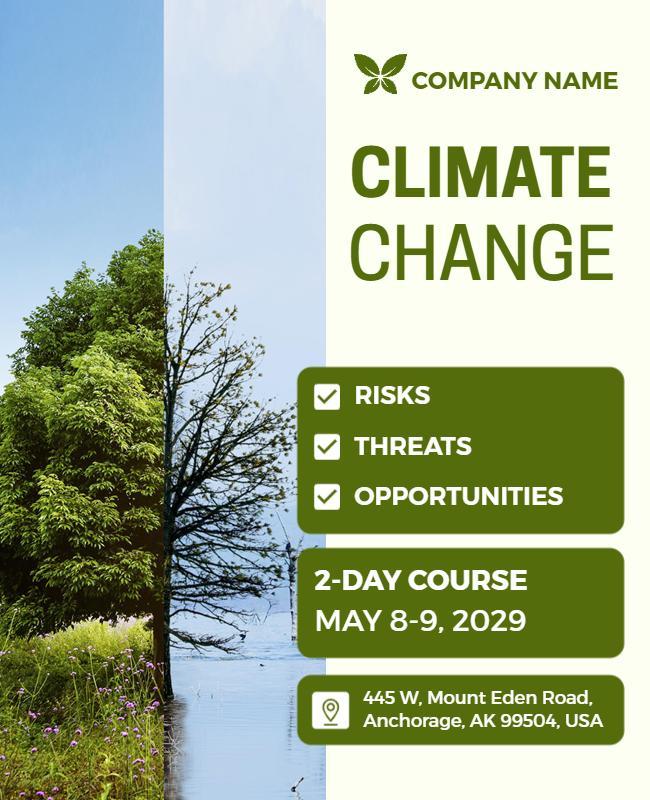 Climate Change Educational Course Flyer Template