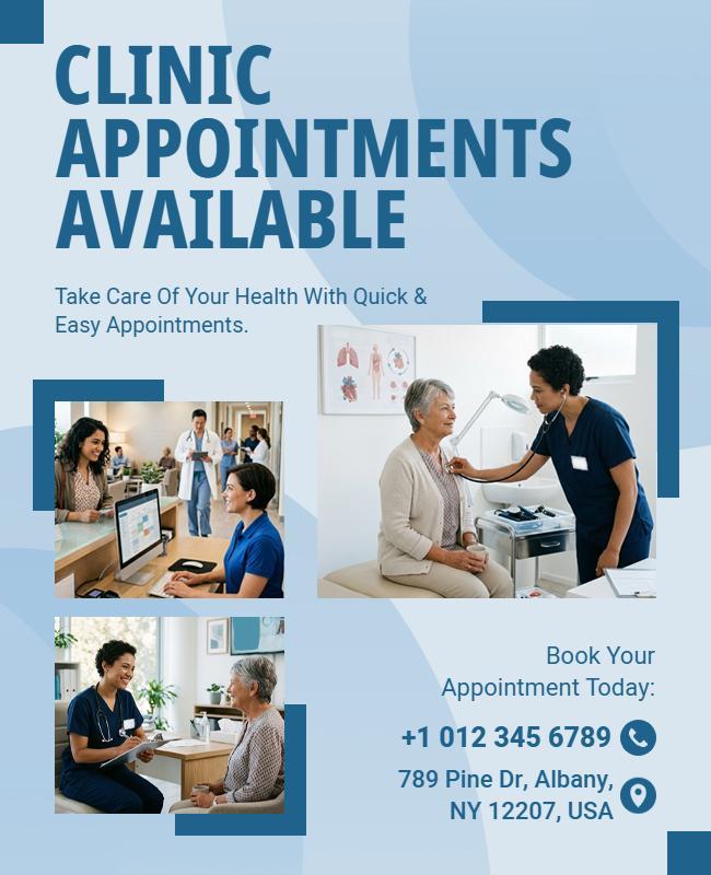 Clinic Appointment Services Poster Template