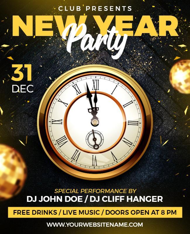 Clinker and El Paso New Year Party Flyer Template or End Of the Year Flyer Template