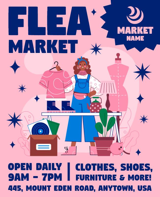 Clothing and Furniture Flea Market Flyer Template