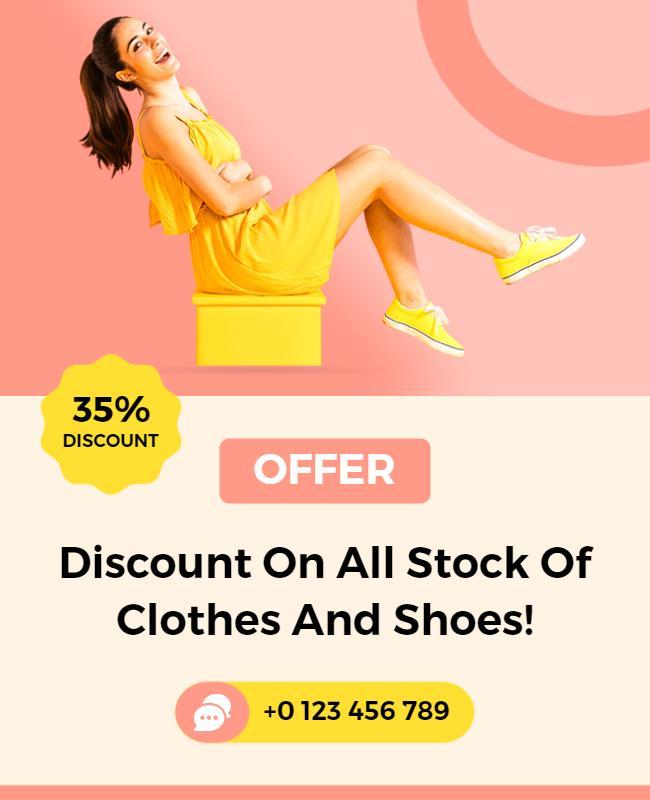 Clothing and Shoe Discount Offer Flyer Template