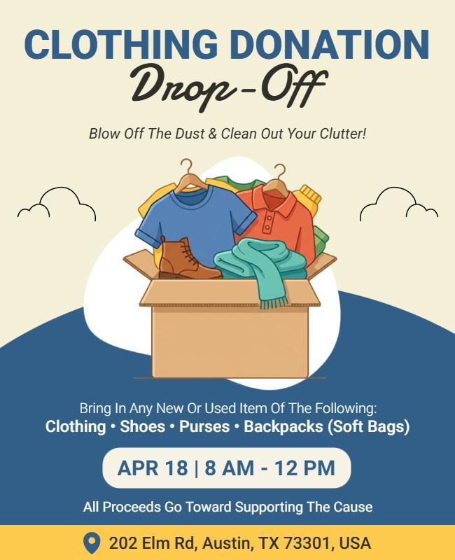 Clothing Drop-Off Event Informational Poster Template