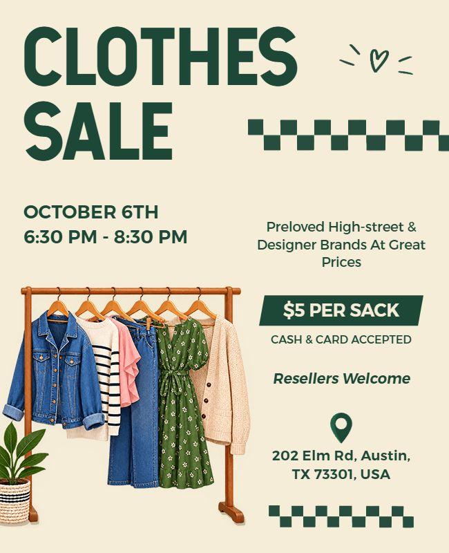 Clothing Sale Event Promotional Flyer Template