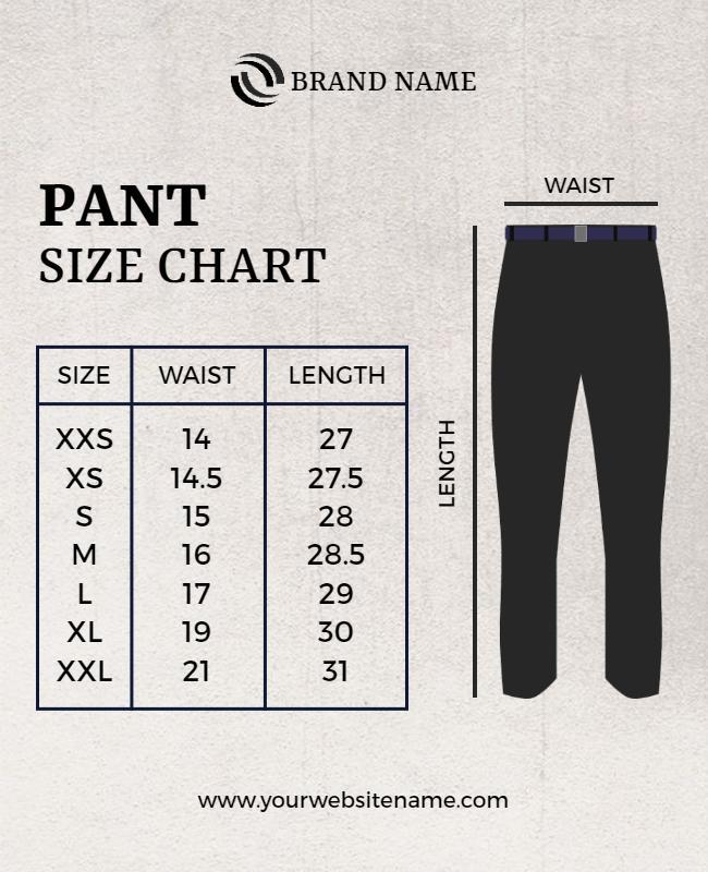 Clothing Size Guide Chart Flyer Template