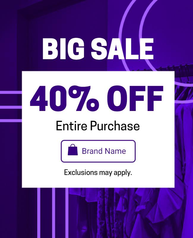 Clothing Store Big Sale Discount Flyer Template