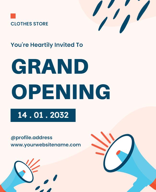 Clothing Store Grand Opening Invitation Flyer Template