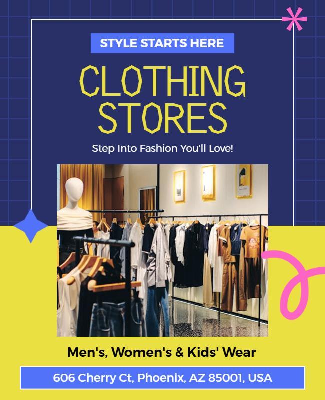 Clothing Stores Fashion Promotion Flyer Template