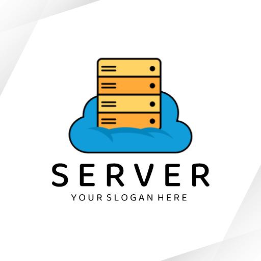 Cloud Computing Infrastructure with Modern Server Technology Logo Template
