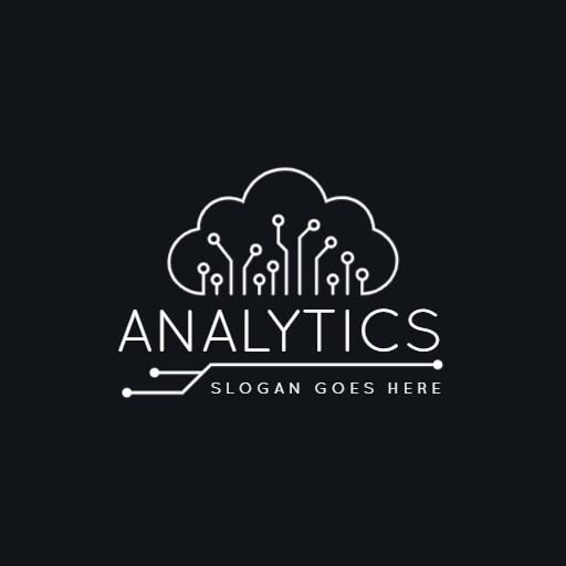 Cloud Design with Circuit Elements for Data Analytics Logo Template