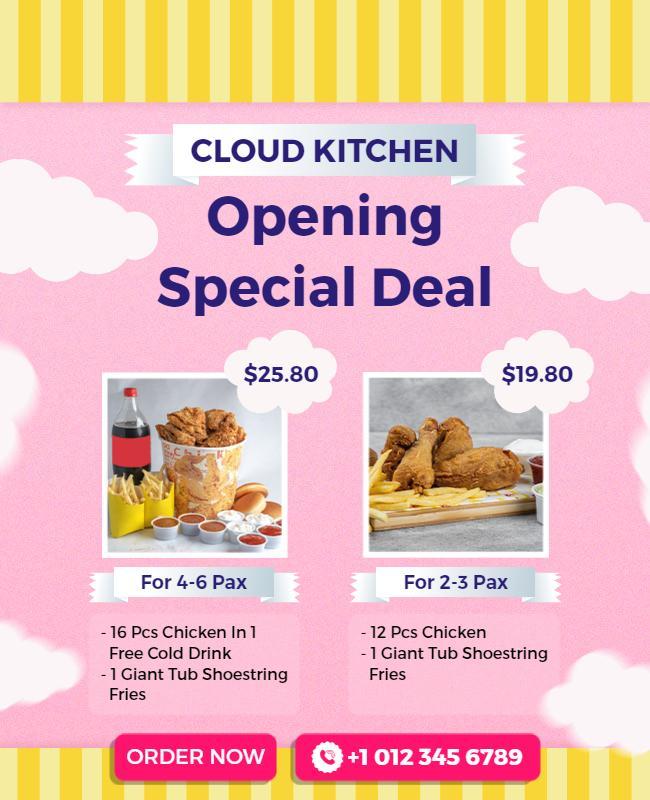 Cloud Kitchen Opening Special Deal Flyer Template