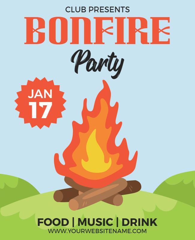 Club Bonfire Party Event Flyer Template