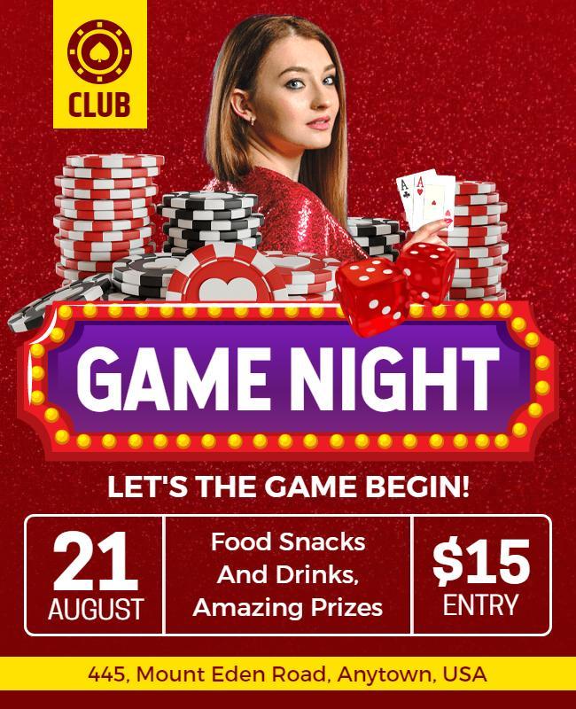 Club Casino Game Night Event Flyer Template