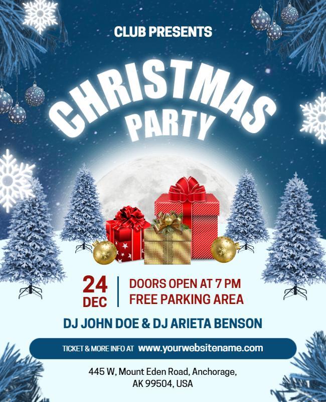 Club Christmas Party Celebration Flyer Template