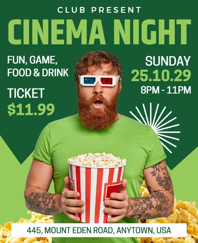 Club Cinema Night Event Flyer Template