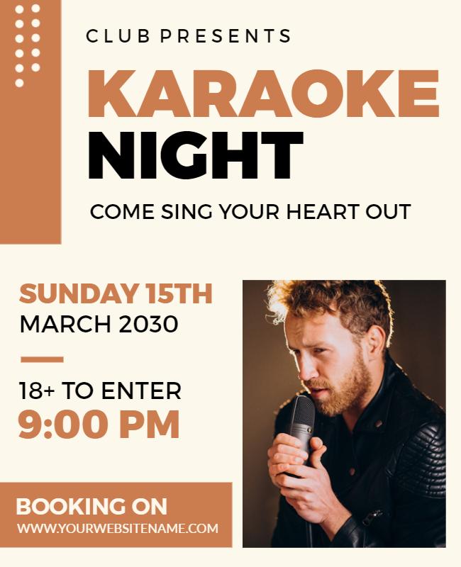 Club Karaoke Night Entertainment Flyer Template