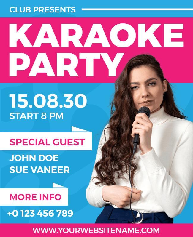 Club Karaoke Party Event Flyer Template