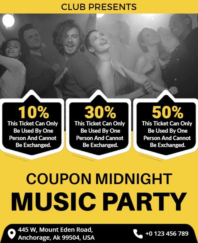 Club Midnight Music Party Event Flyer Template