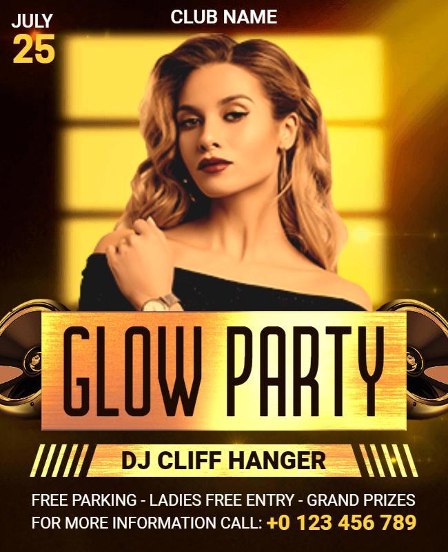 Vibrant Glow Party Nightclub Event Flyer Template